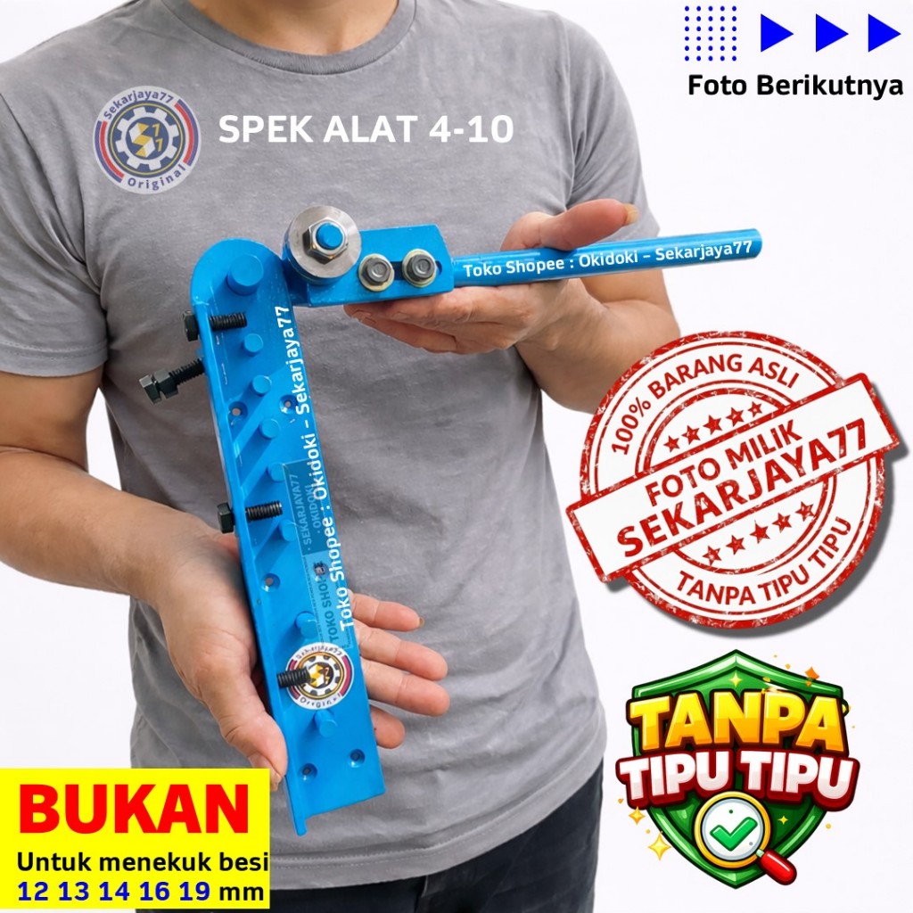 Sekarjaya77 Alat Penekuk Besi Ring Begel BIRU Laker Baja Dibubut SJO14