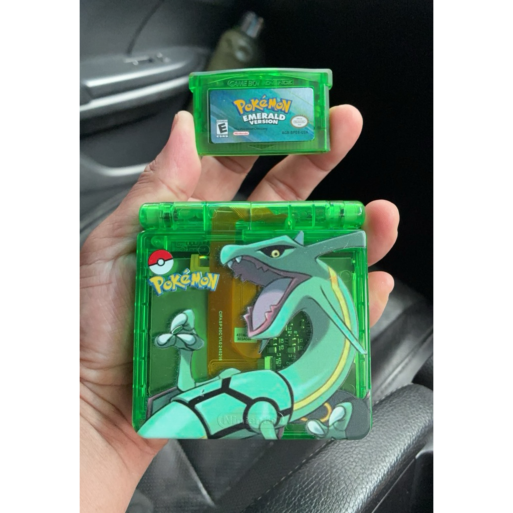 gameboy sp 001 pokemon rayquaza adition lcd ips v3 perfect