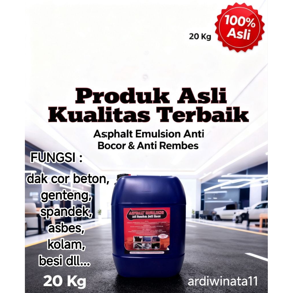 Cat pelapis anti bocor dan rembes Asphalt Emulsion daya rekat kuat.