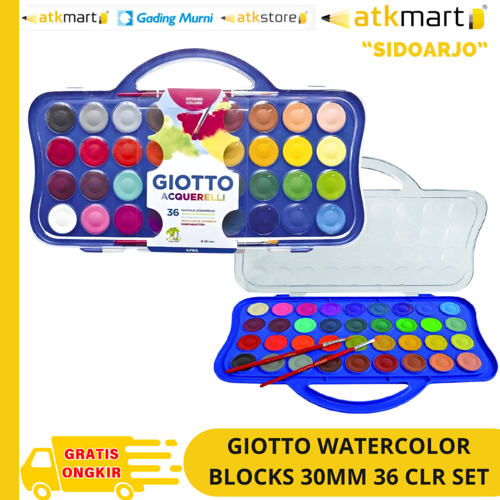 Giotto Cat Air Acquerelli 36 Warna  (WaterColor Cake / Cat Air Giotto) Set 36