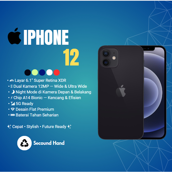 ibox iphone 12 64GB/128GB/256GB Second Like New Original Bergaransi