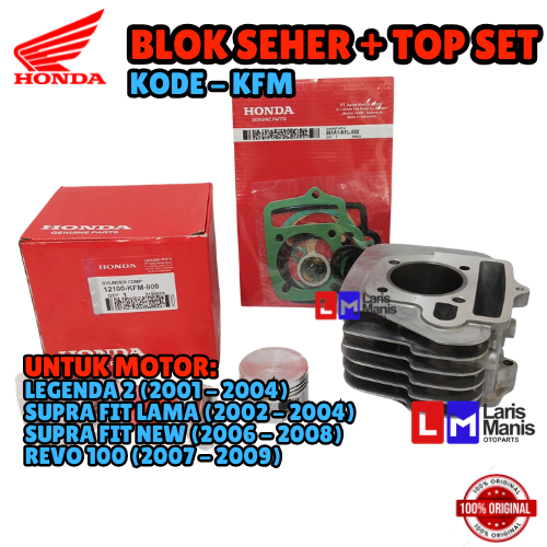 BLOK SEHER + TOP SET HONDA KFM | HONDA LEGENDA 2, SUPRA FIT LAMA, SUPRA FIT NEW, REVO 100 ORIGINAL