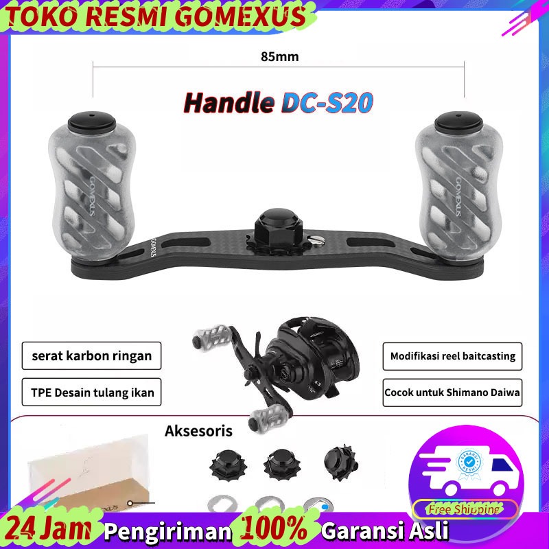 Gomexus DC-S20 Twin Handle Reel Karbon fiber Double Knob Stabilitas yang kuat 85mm For Shimano Daiwa