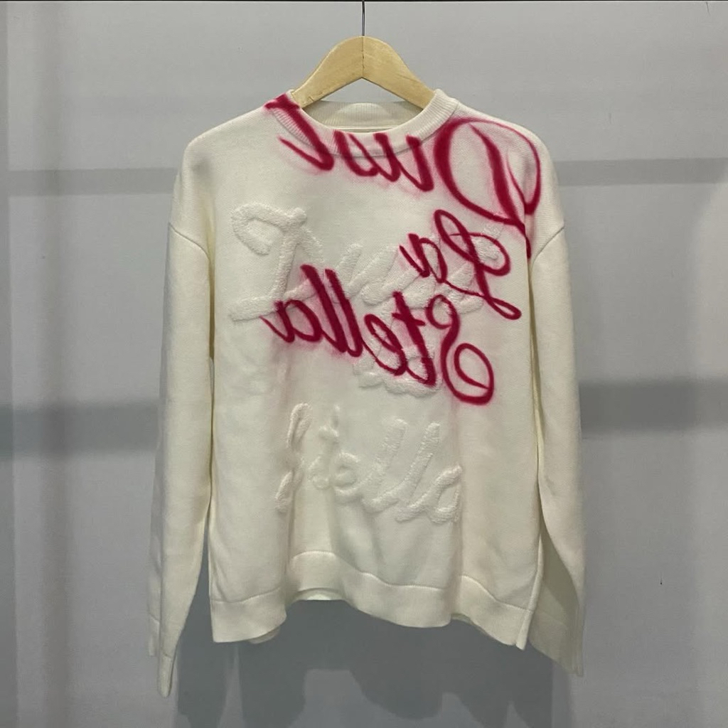 DUST LA STELLA SIGNATURE KNIT LONG SLEEVE WHITE AIR BRUSH RED EXCLUSIVE - L