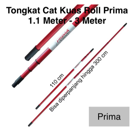 Tongkat Cat Kuas Roll Prima 1.1 Meter - 3 Meter | Tongkat Sambung Kuas Cat Roll | Gagang Penyambung 