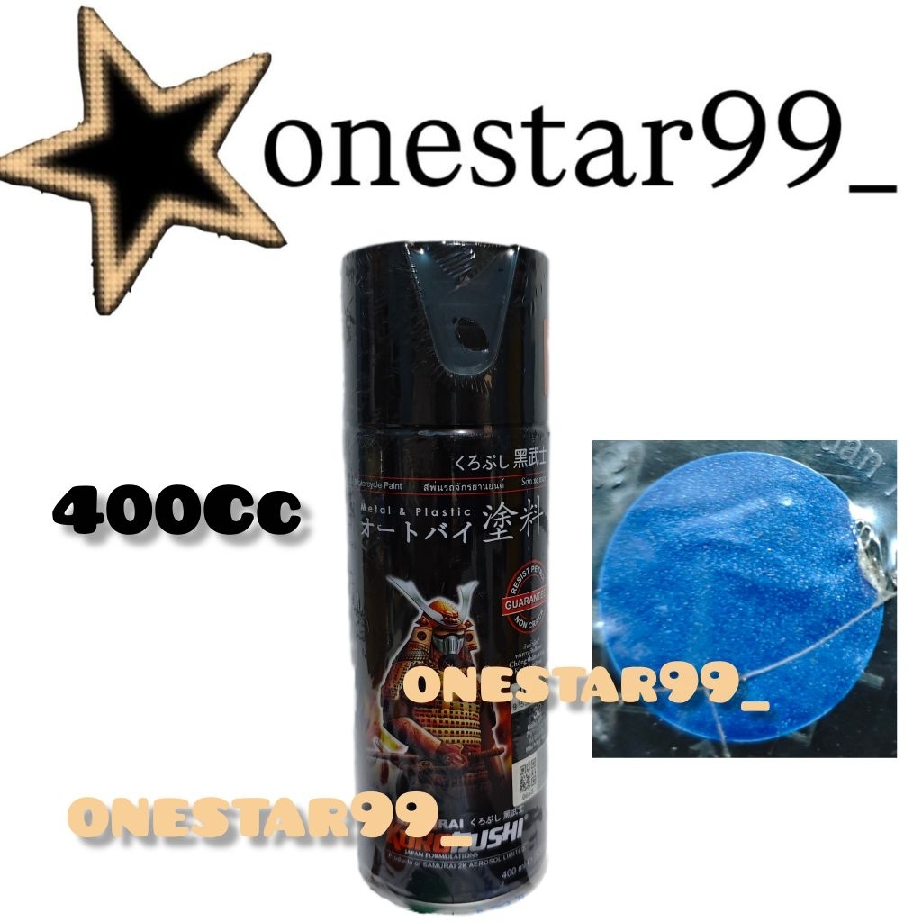 Pilok Pilox Pylox Cat Samuraipaint Atlantic Blue Y125 Biru Tua Metalik Glossy  Samurai Spray Paint 4
