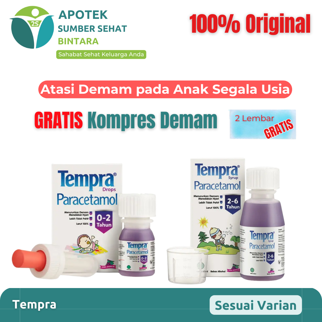 Tempra Drop Bayi & Tempra Sirup 2–6 Tahun / Forte – Pereda Demam Anak