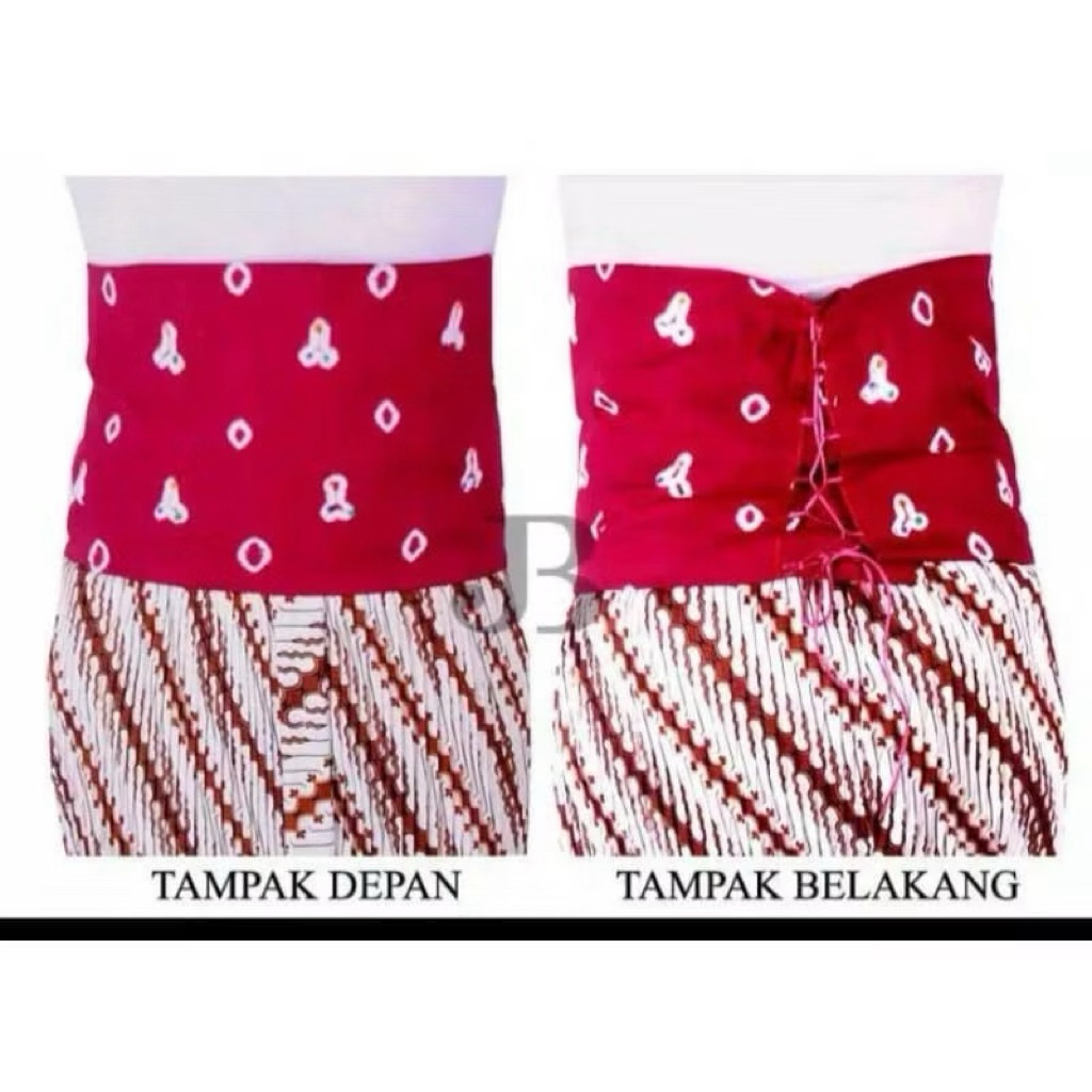 angkin motif jumputan untuk kebaya kutubaru / obi jumputan wanita instant