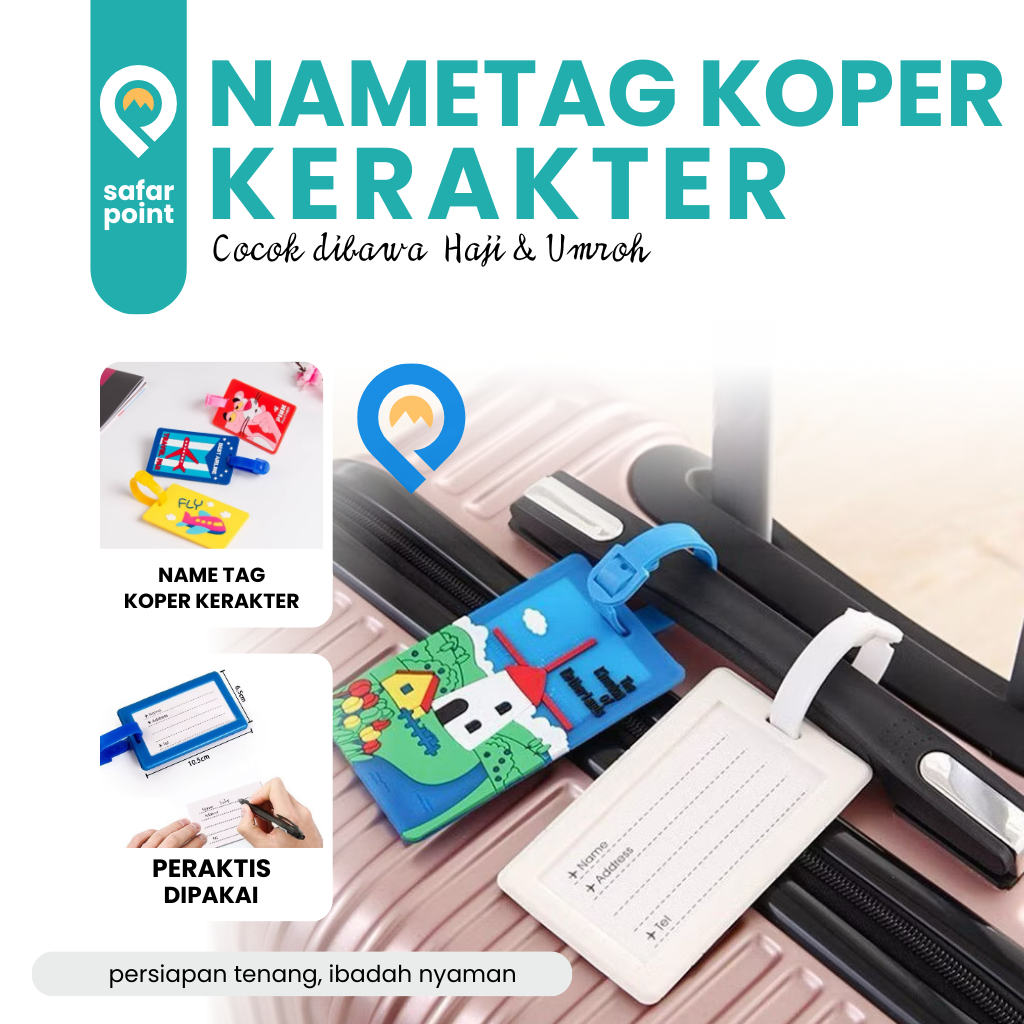 Name Tag Koper Silikon Motif Kartun ID Address Traveling Penanda Koper Aksesoris
