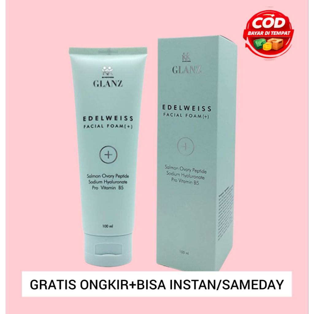 Glanz edelweiss skincare original kk Indonesia day night facial foam toner