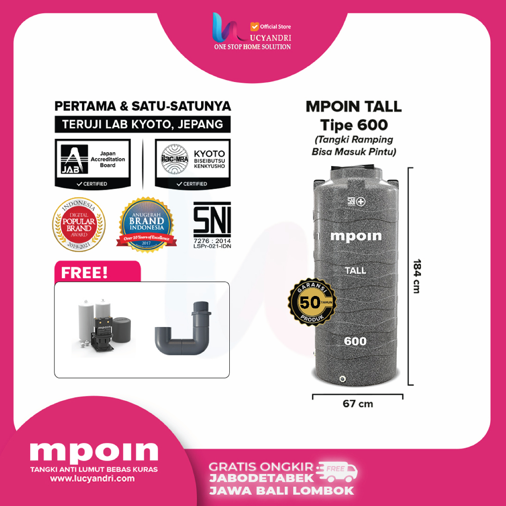 Tangki Air MPOIN PLUS 600 Tall Toren Tandon 600 Liter