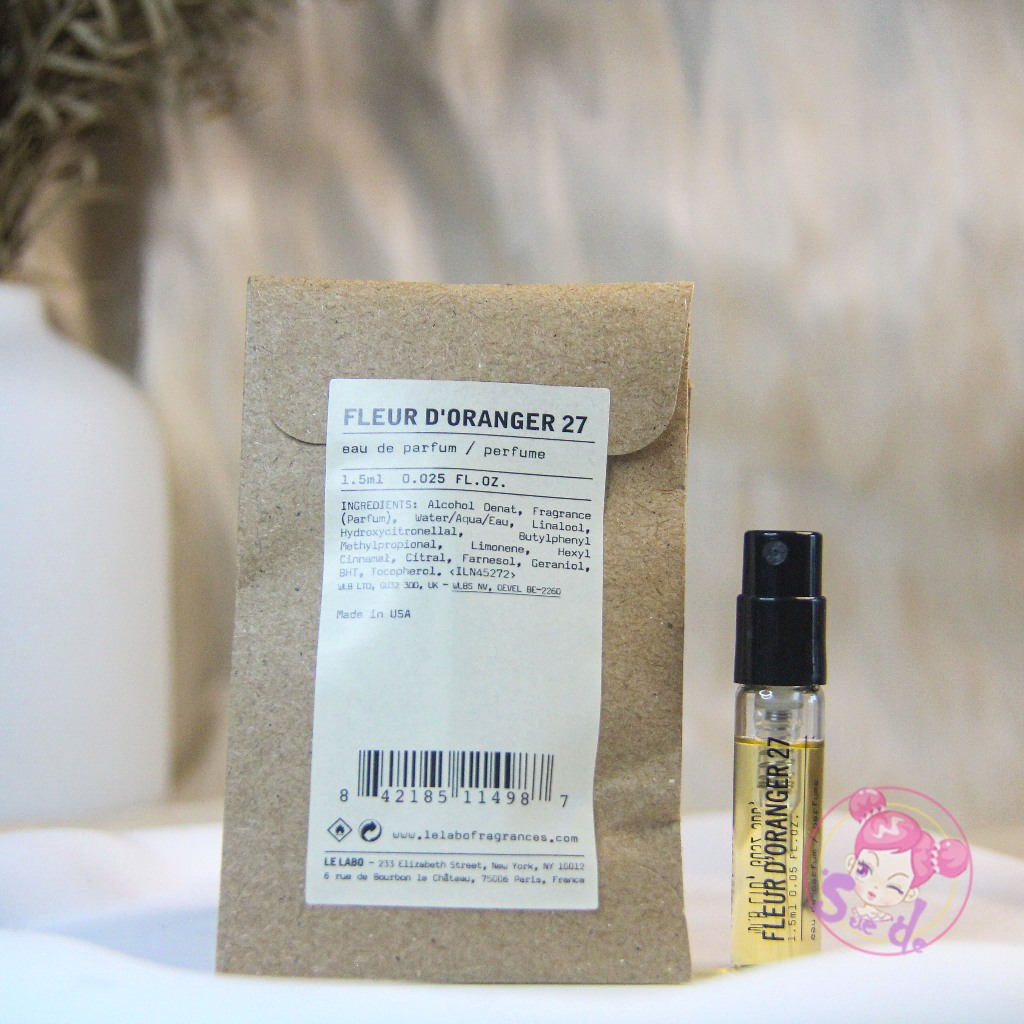 Le Labo Orange Blossom 27 Parfume 1.5ML Parfum Unisex EDP Mini 100% Original Tester Parfum