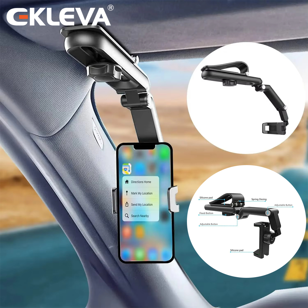 EKLEVA Phone Holder Mobil Universal Dudukan Ponsel Kaca Spion 360°