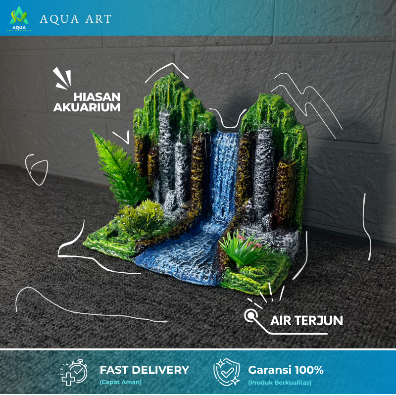 Hiasan Aquarium Ornamen Miniatur Air Terjun Waterfall