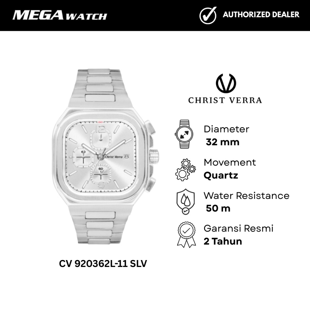 Jam Tangan CHRIST VERRA Wanita Original CV 920362L-11 SLV