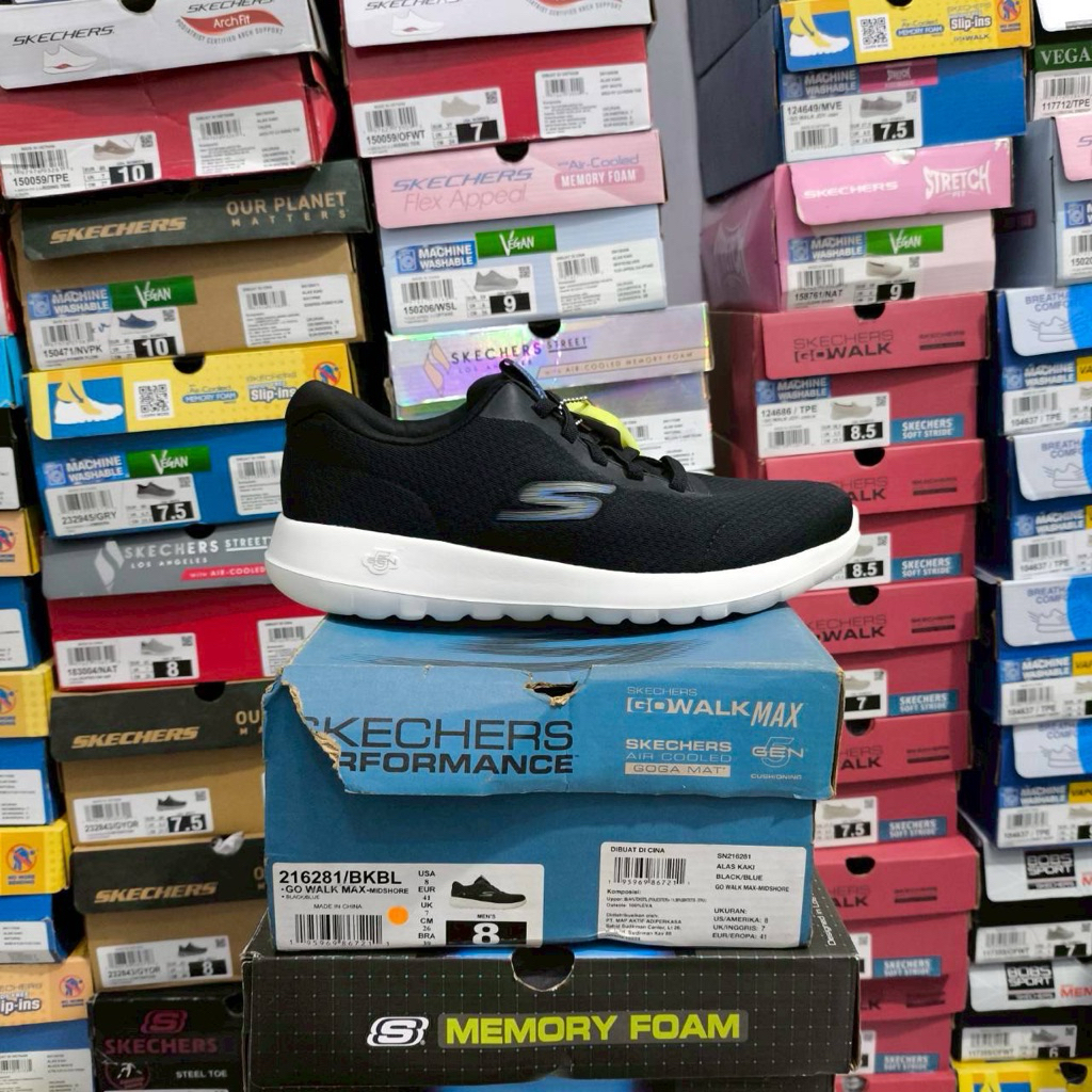 Skechers Go Walk Max Tali Karet “Black”