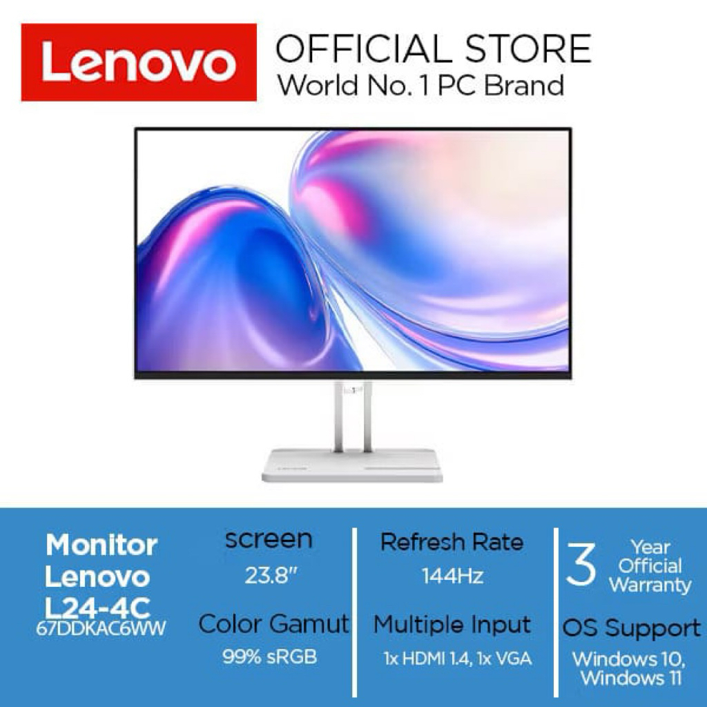 LAYAR MONITOR MERK LENOVO L24-4C G7DDKAC6WW