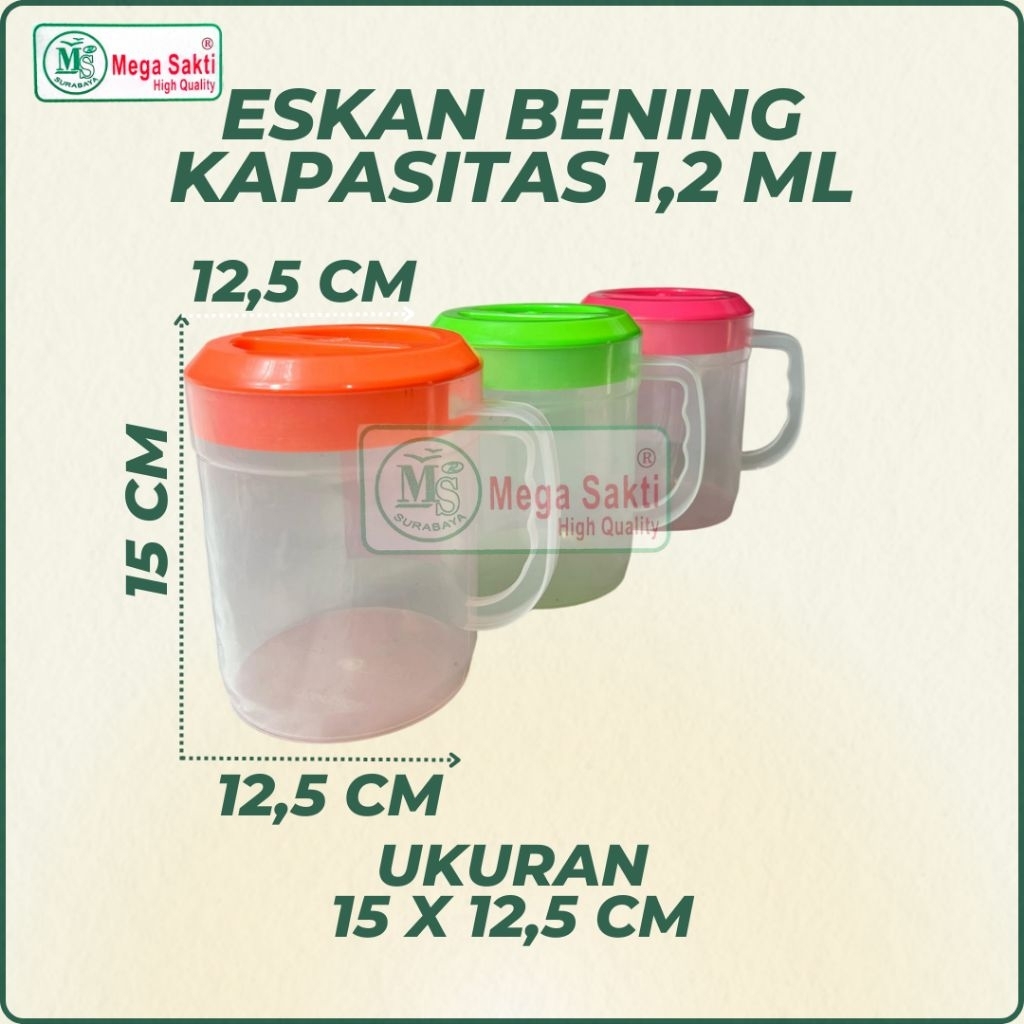 (ISI 1 PCS) TEKO AIR 1.2 L PLASTIK / ESKAN PLASTIK / WATER JUG PLASTIK 1,2 L / PLASTIK MURAH