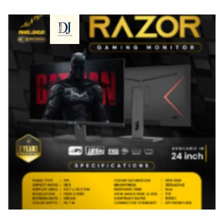 Monitor Gaming LED 24 Inch Razor Anaconda IPS 165Hz - DJ COMPUTER STORE