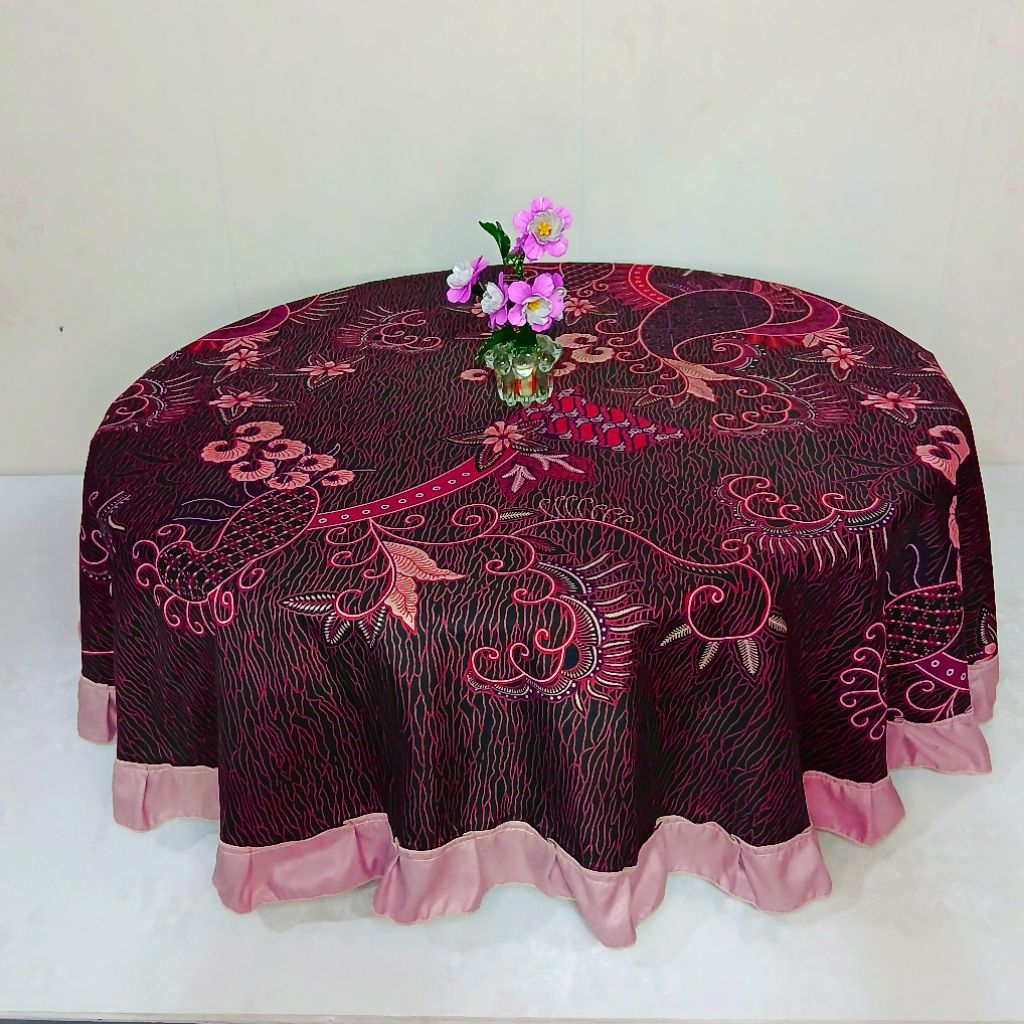 Taplak Meja Alas Meja Oshin Bulat Lesehan Rempel Minimalis Estetik