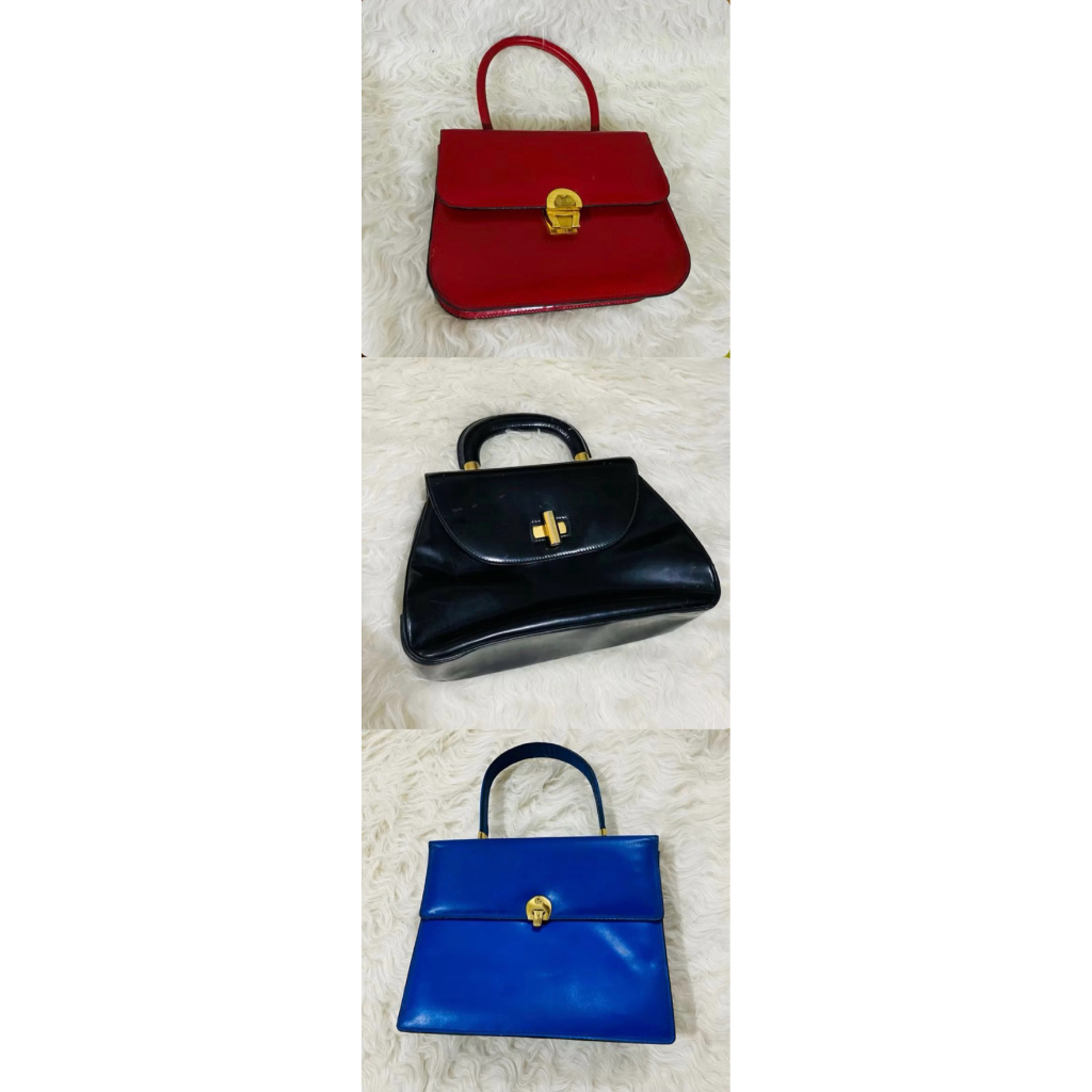 Tas Vintage Wanita Aigner Red Minobossi black Aigner Blue Original authentic asli