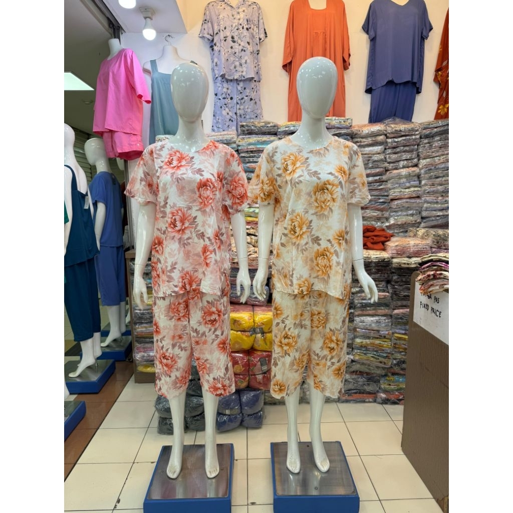 Setelan baju tidur rayon Yeong Gi size L celana 7/8