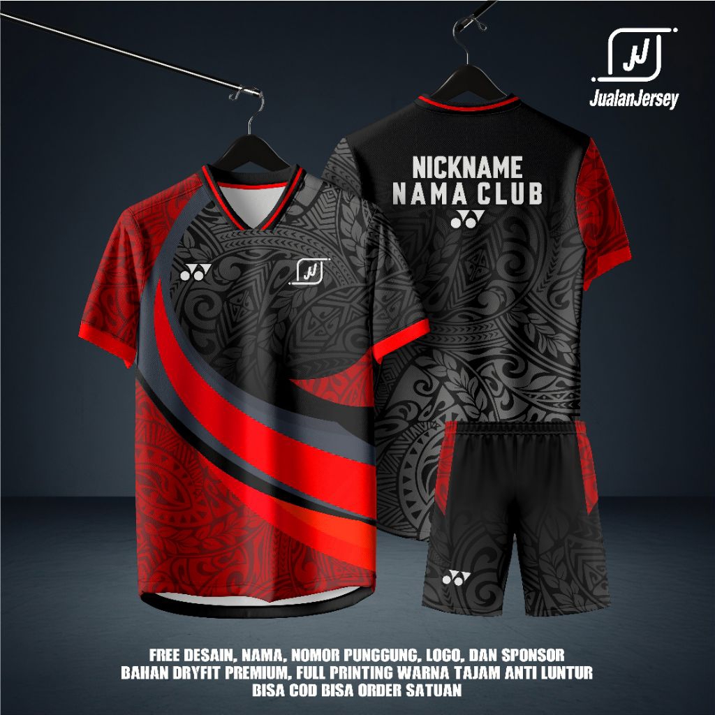 Jersey Kaos Sport Badminton Custom ( Free Custom Desain-Nama-Club )