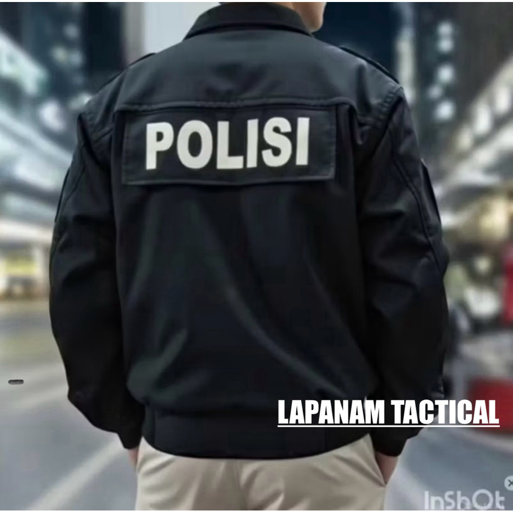 Jaket Tactical Polisi Hitam/Polri Jatah 2025/Jaket Bomber Tactical POLRI JATAH Original Waterproof