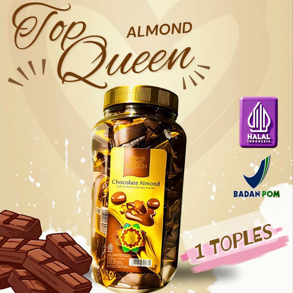TOP QUEEN || Coklat Almond Premium 1-2 Toples