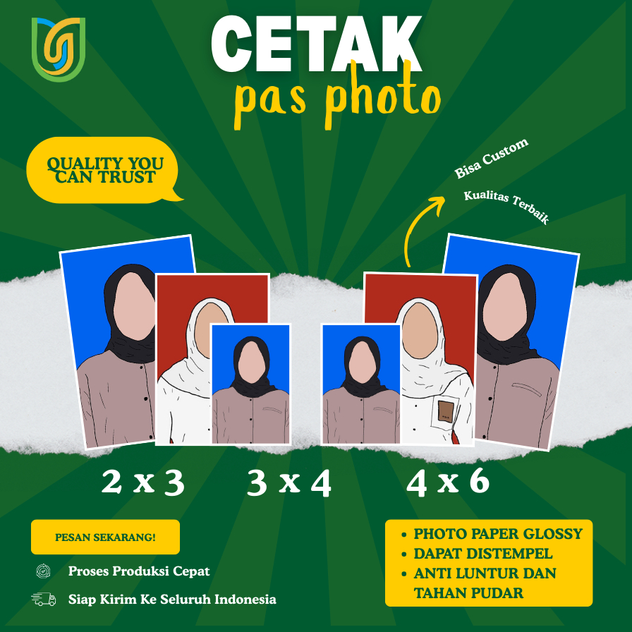 Jasa Cetak Foto Berkualitas Ukuran 2x3 3x4 4x6 / Pas Photo / Foto Nikah / Foto Doff / Foto Glossy