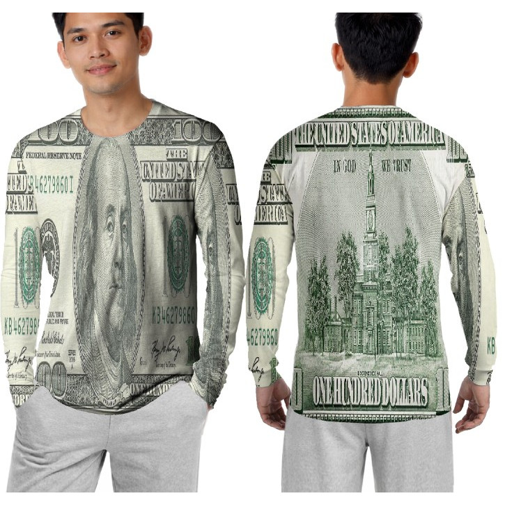Kaos Dollar - Baju Dollar - Kaos Baju Mata Uang 100 dollar new art 2026