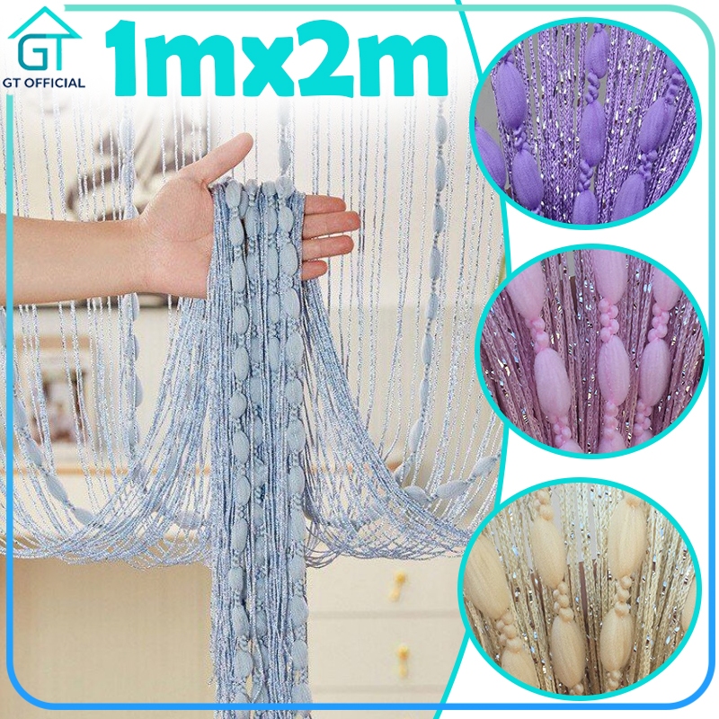 Unik Tirai Pintu Estetik Tirai Benang Pintu 1*2m Tirai Dekorasi Utk Pintu/Jendela Tirai Pembatas Rua