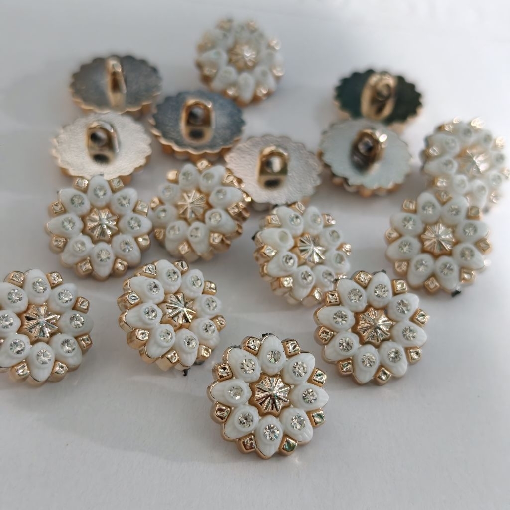 144 Pcs Kancing Baju Hias Jamur Mutiara Bunga Bintik mutiara 20L/28L