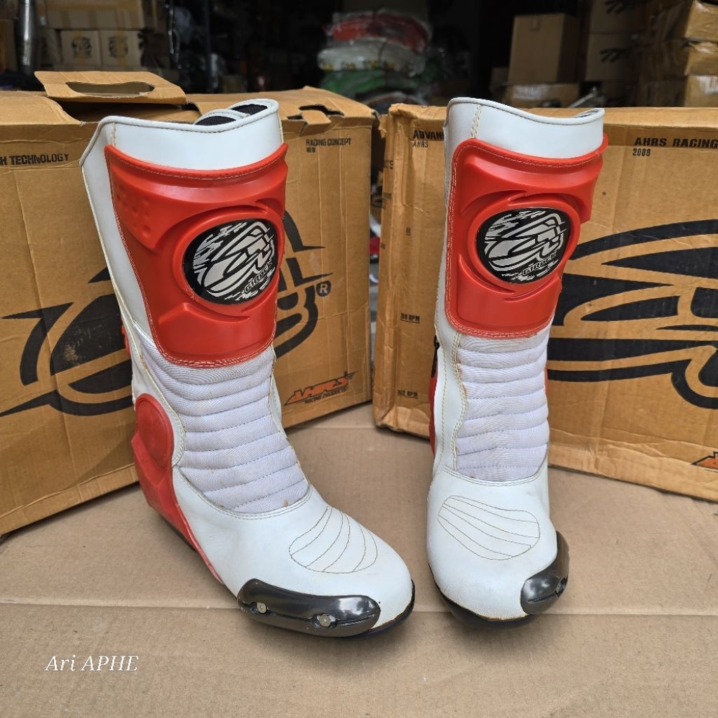 PROMO sepatu AHRS G1 ROCK white red size 39 40 42 - boots trail cross adventure