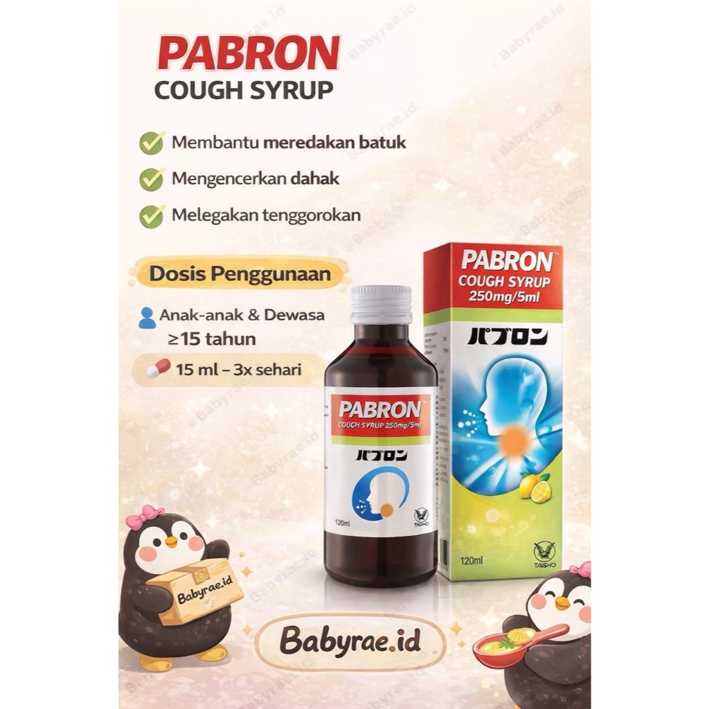 Pabron Cough Syrup 250mg/5ml  120 ml | Sirup Batuk Dewasa dan Anak-anak