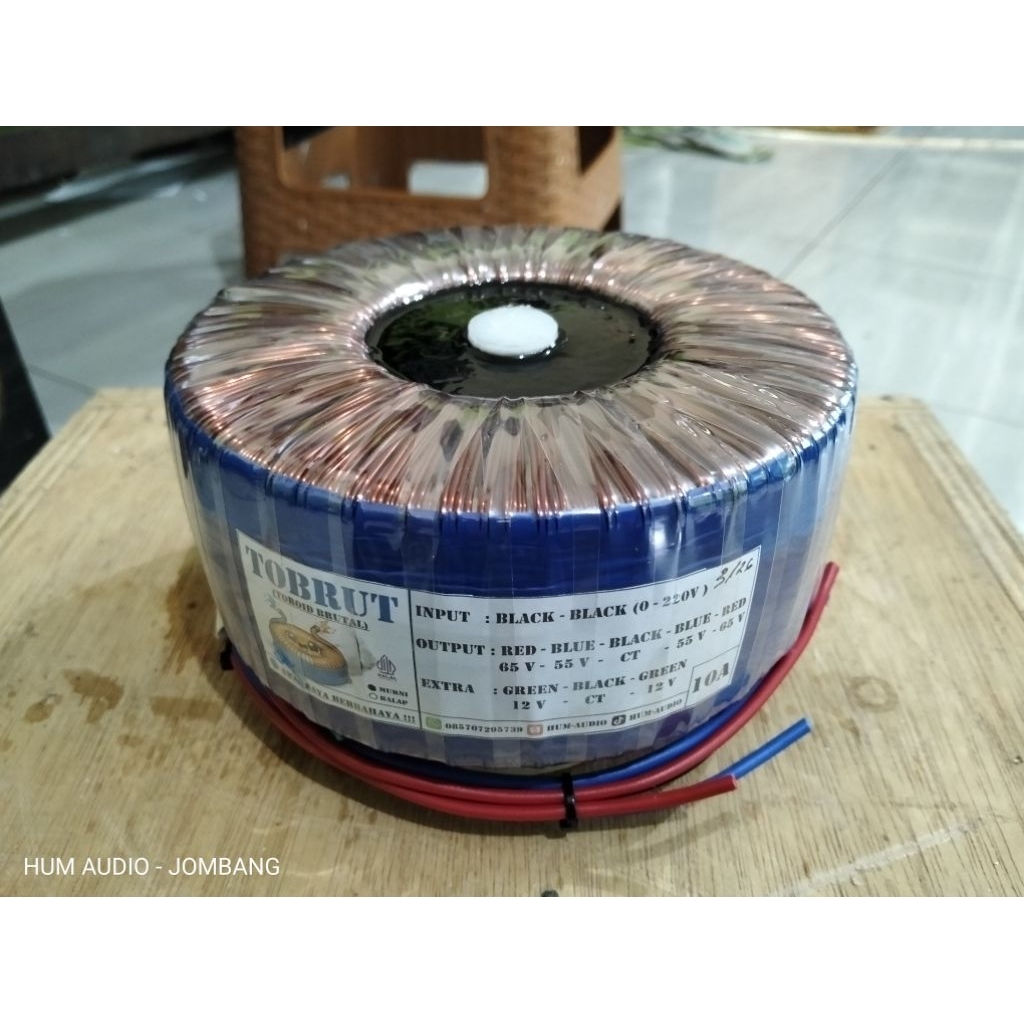 TRAFO TOROID 10A CT 55-65V MURNI .