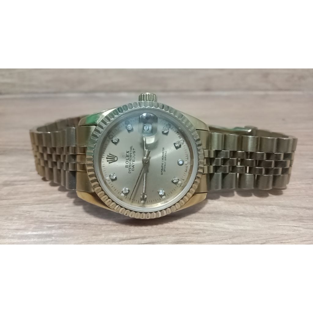 rolex datejust yellow gold otomatis