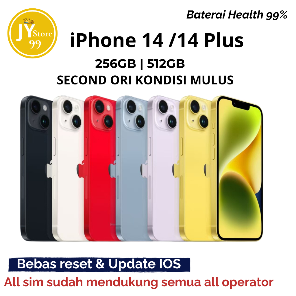 iPhone 14 Plus Second Inter Like New Original Bebas Reset