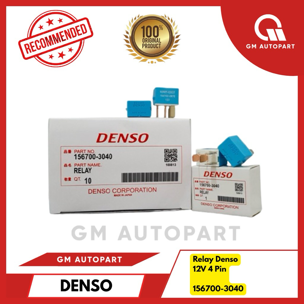 Relay Denso Kaki 4  12V - Relay Denso Biru 156700-3040