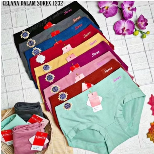 (6 PCS) CD CEWEK SOREX 1232 CELANA DALAM WANITA SUPER SOFT M-XXL