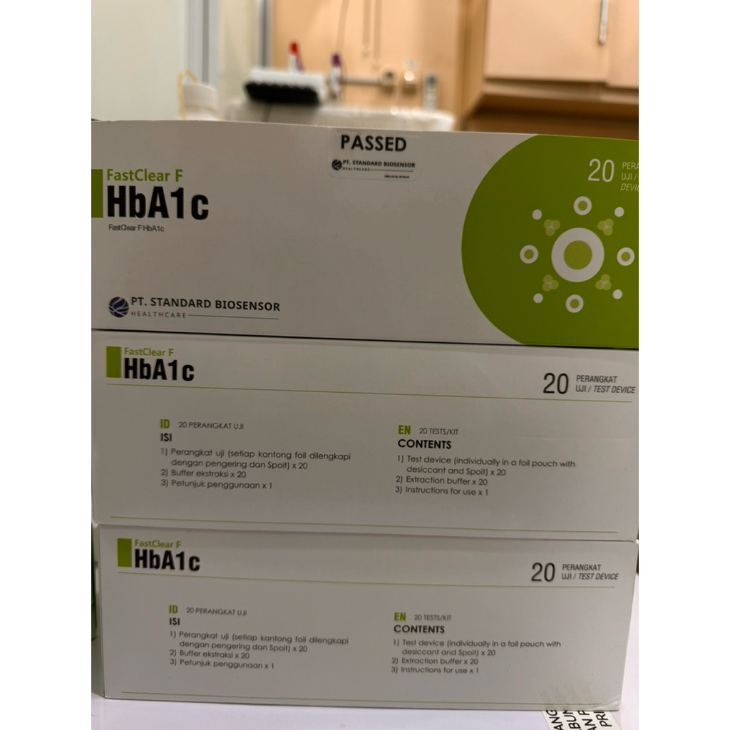 HbA1C biosensor fastclear F SD BIOSENSOR ASLI 100% ed 14 agustus 2027 isi 20 test hba1c FREE BUBBLE 