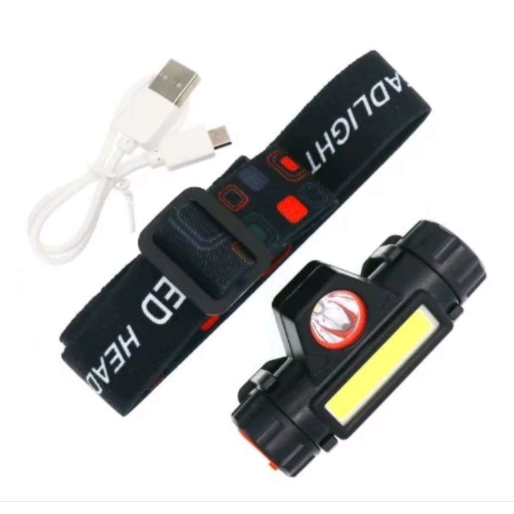 Headlamp Senter Kepala Outdoor Usb 2in1 Gratis Kabel Usb