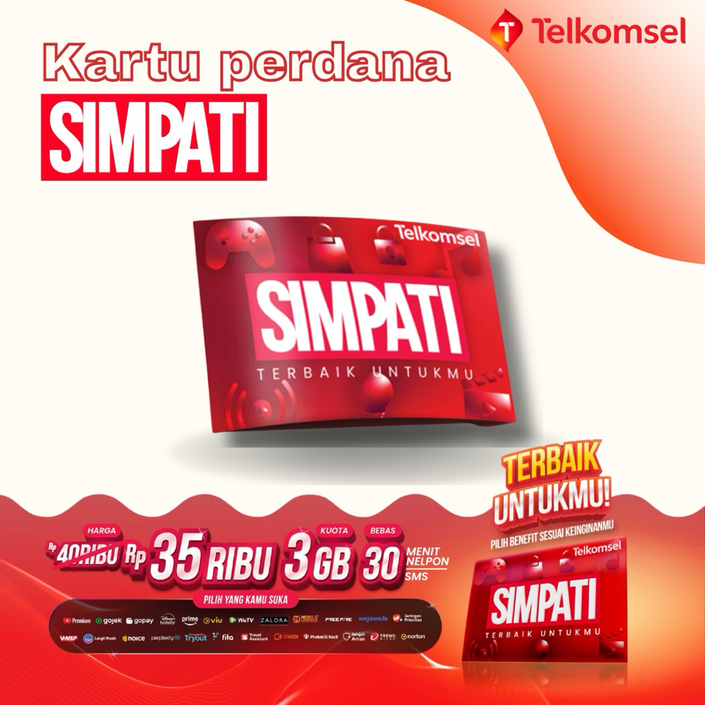 Kartu Perdana Telkomsel Simpati 3GB Kuota Internet