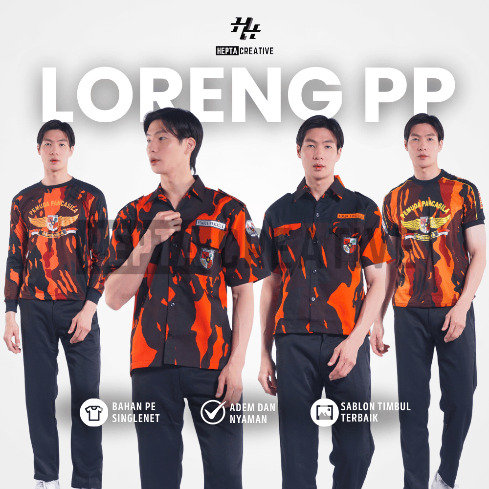 KEMEJA PEMUDA PANCASILA PRIA PENDEK BAJU LAPANGAN ORMAS PP FULL LORENG PDH PDL PEMUDA PANCASILA