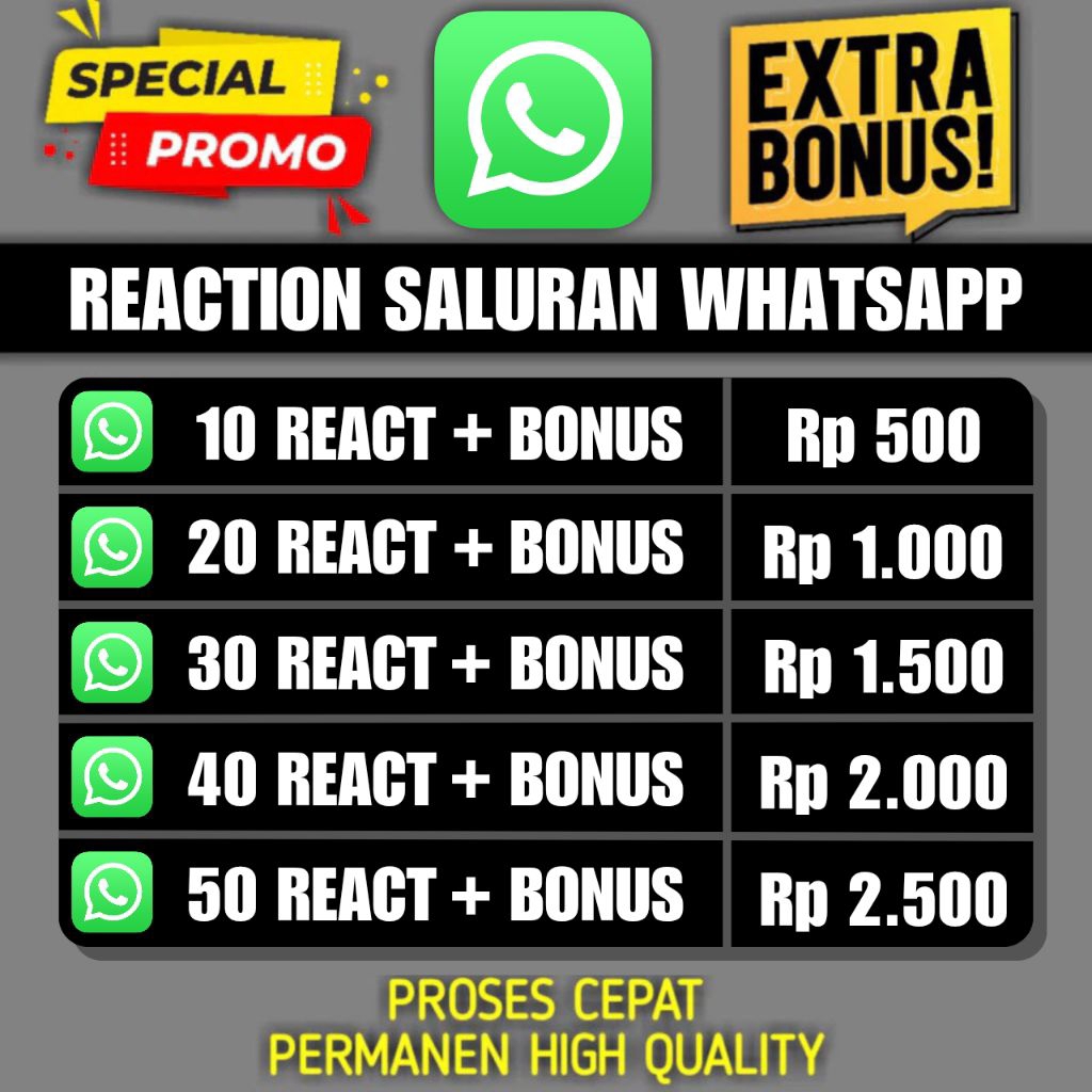 Reaction Saluran WA Permanen | Reaksi Channel WhatsApp