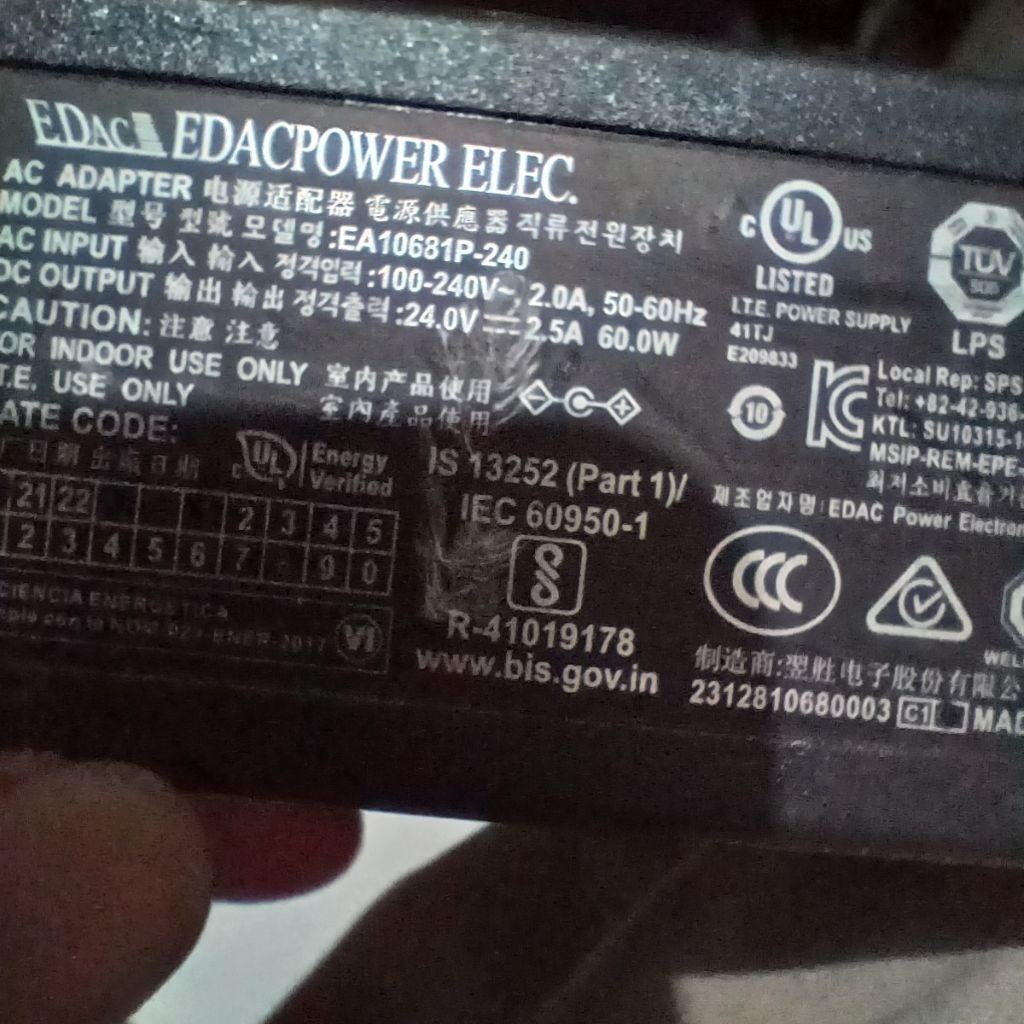 Adaptor  24Volt  2.5A