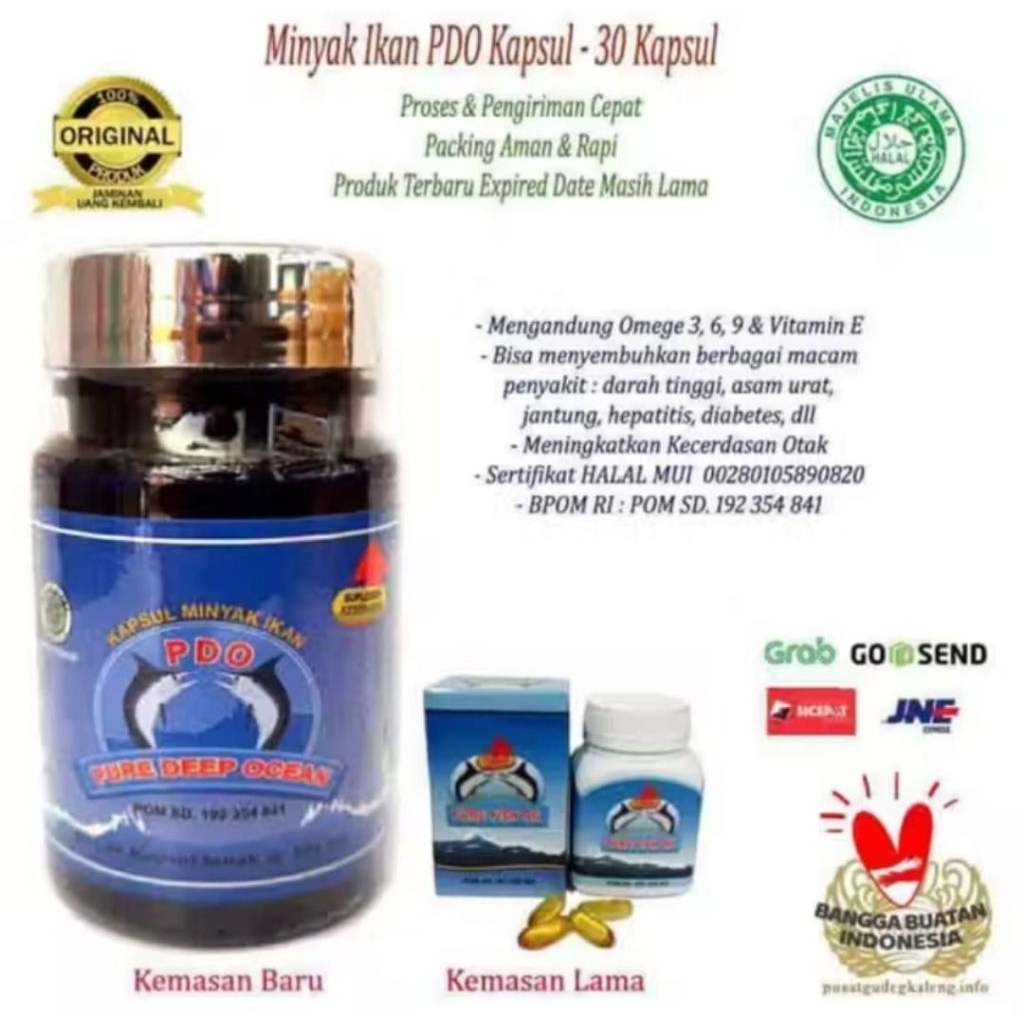 ORIGINAL PDO 354 Minyak Ikan Omega 3 Kapsul - Isi 30 Kapsul