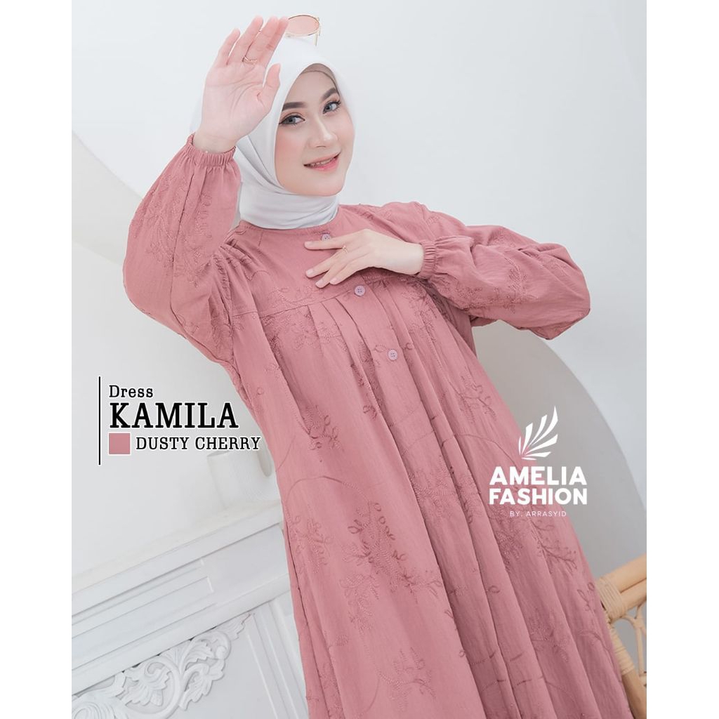 KAMILA DRESS BY AMELIA FASHION/GAMIS KAMILA BORDIR/GAMIS LINEN BORDIR