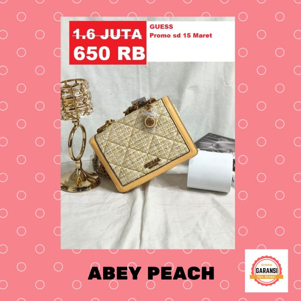 Tas GUESS wanita seri ABEY shoulder bag original sale
