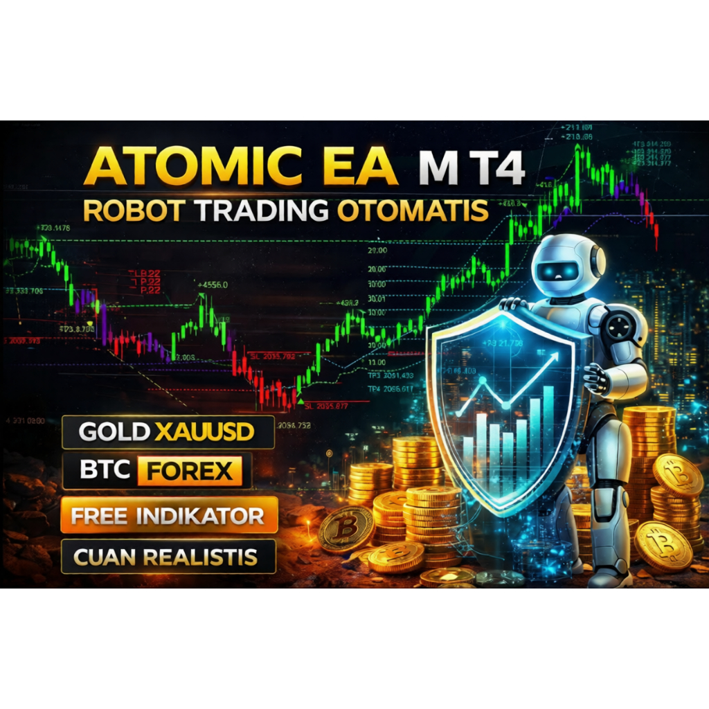ATOMIC EA MT4 Robot Trading Gold XAUUSD Forex BTC Auto Trading + Indikator MT4 Profit Konsisten Cuan